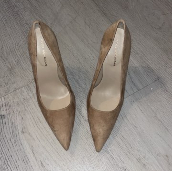 Good American Suede Tan High Heels 9 - Picture 3 of 8